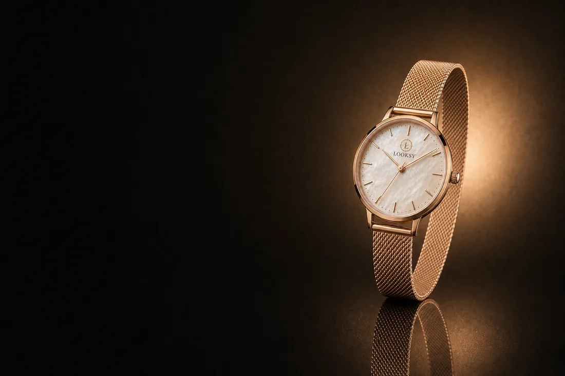 Looksy ladies rose-gold watch